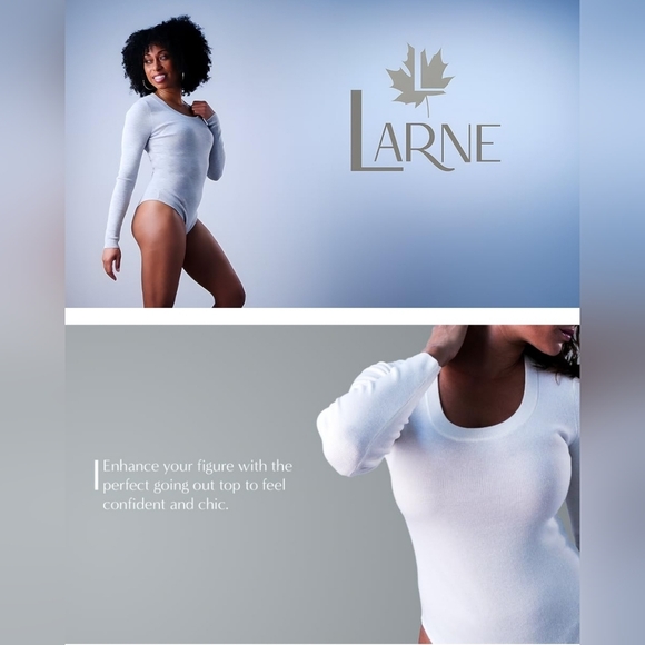 LARNE Wool Knit Bodysuit Long Sleeve One Piece Thong Sexy Scoop Neck Top NWT L - Picture 3 of 11